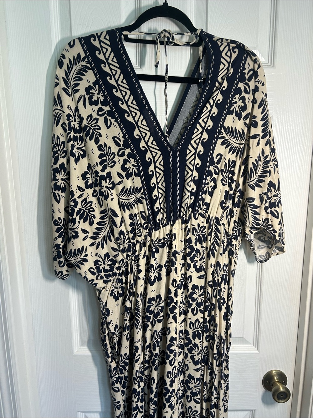 Cato Blue Floral Maxi Kimono Dress 18/20 - Picture 5 of 8